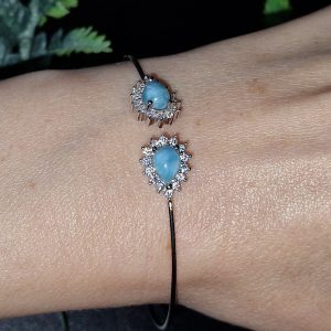 Браслет серебро природный ларимар