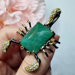 Кулон/брошь серебро природный берилл