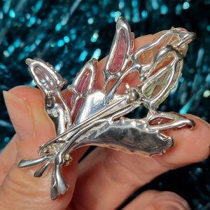 Кулон/брошь серебро природный турмалин