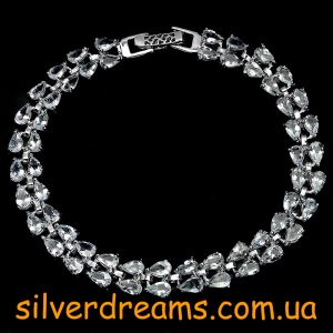 Браслет серебро натуральный аквамарин