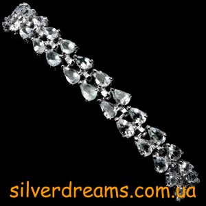 Браслет серебро природный аквамарин