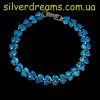 Браслет серебро натуральный голубой опал