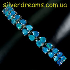 Браслет серебро природный голубой опал
