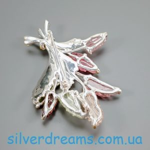 Брошь/кулон серебро природный турмалин