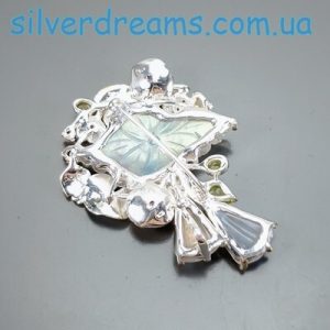 Кулон/брошь серебро природный лабрадорит