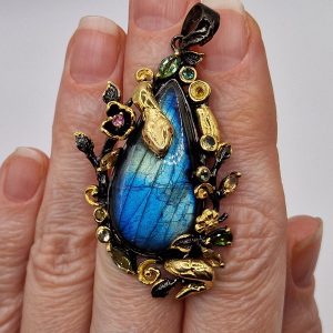 Подвес серебро натуральный лабрадорит