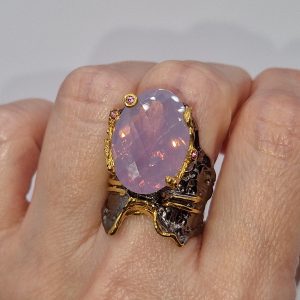 Перстень серебро натуральный лавандовый аметист