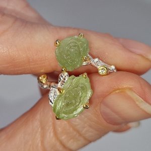 Перстень серебро натуральный турмалин