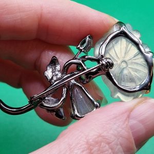 Брошь серебро натуральный лабрадорит