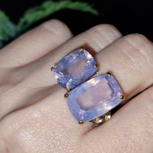 Кольцо серебро природный лавандовый аметист