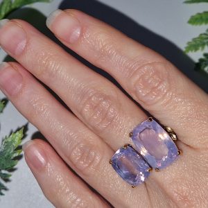 Кольцо серебро природный лавандовый аметист