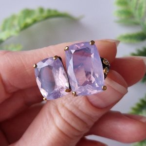 Перстень серебро натуральный лавандовый кварц