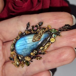 Подвес серебро натуральный лабрадорит