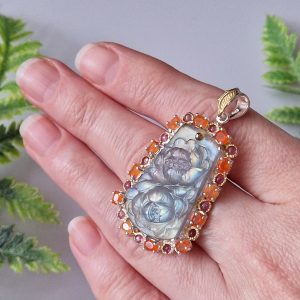 Подвес серебро натуральный лабрадорит + сердолик + турмалин