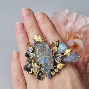 Кулон/брошь серебро природный лабрадорит