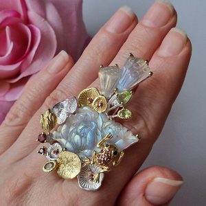 Кулон/брошь серебро природный лабрадорит