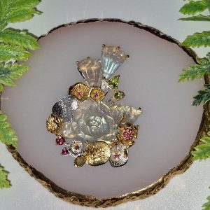 Брошь/подвес серебро натуральный лабрадорит