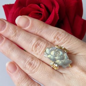 Перстень серебро натуральный лабрадорит