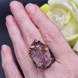 Кольцо серебро природный аметрин