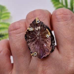 Перстень серебро натуральный аметрин