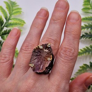 Кольцо серебро природный аметрин