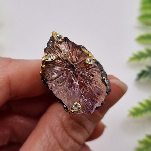 Перстень серебро натуральный аметрин