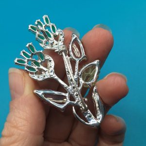 Брошь/подвес серебро натуральный турмалин + оникс