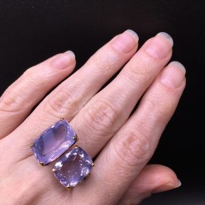 Перстень серебро натуральный лавандовый аметист