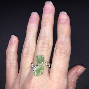 Перстень серебро натуральный турмалин