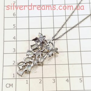 Цепочка + подвес серебро природный эфиопский опал