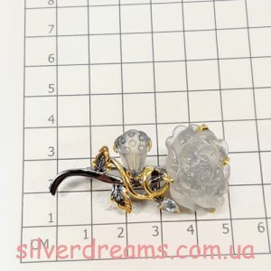 Брошь серебро природный лабрадорит