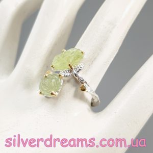 Кольцо серебро натуральный турмалин