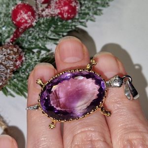 Подвес серебро натуральный аметист