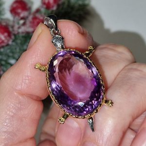 Подвес серебро натуральный аметист