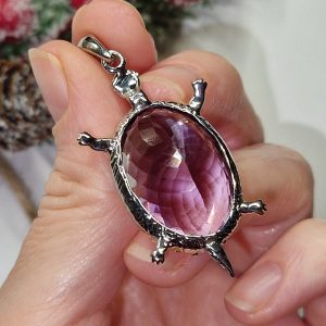 Кулон серебро природный аметист