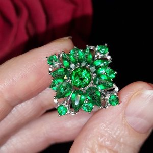 Перстень серебро натуральный зелёный топаз