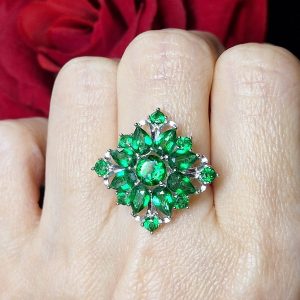 Перстень серебро натуральный зелёный топаз