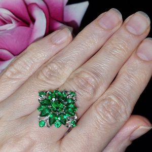 Кольцо серебро природный зелёный топаз