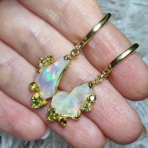 Серьги серебро природный эфиопский опал