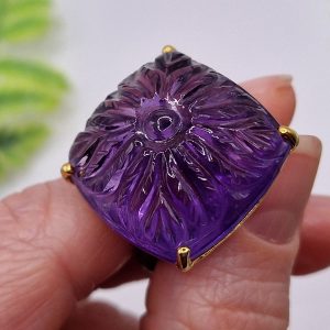 Кольцо серебро природный аметист