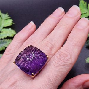 Перстень серебро натуральный аметист