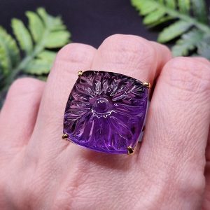 Кольцо серебро природный аметист