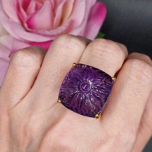 Перстень серебро натуральный аметист