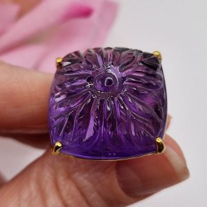 Кольцо серебро природный аметист