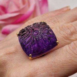 Перстень серебро натуральный аметист