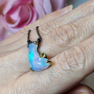 Цепь + подвес серебро натуральный эфиопский опал