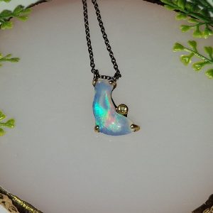 Цепь + подвес серебро натуральный эфиопский опал