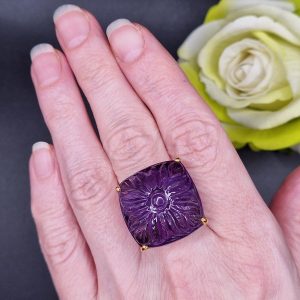 Перстень серебро натуральный аметист