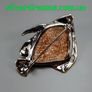 Брошь серебро природный болдер опал