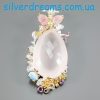 Подвес серебро натуральный розовый кварц + турмалин + ларимар + хризолит